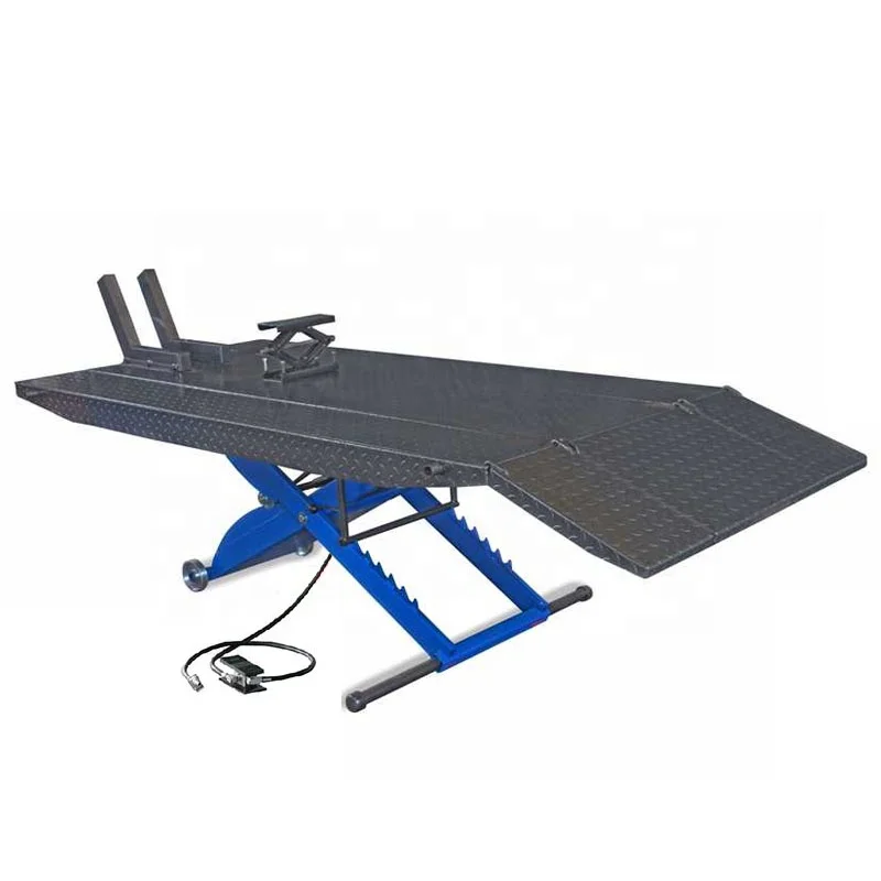 600kg Heavy Motorcycle Lift Full Pneumatic Type ATV and UTV Lifting Machine With Extended Platform Made in CN CE Certificate