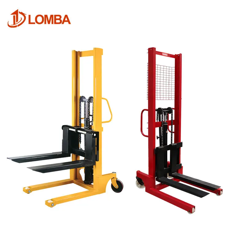 1- 3 Ton*1.6m Manual Pallet Stacker Hand Truck Forklift Hydraulic Jack Manual Stacker Hydraulic Jack