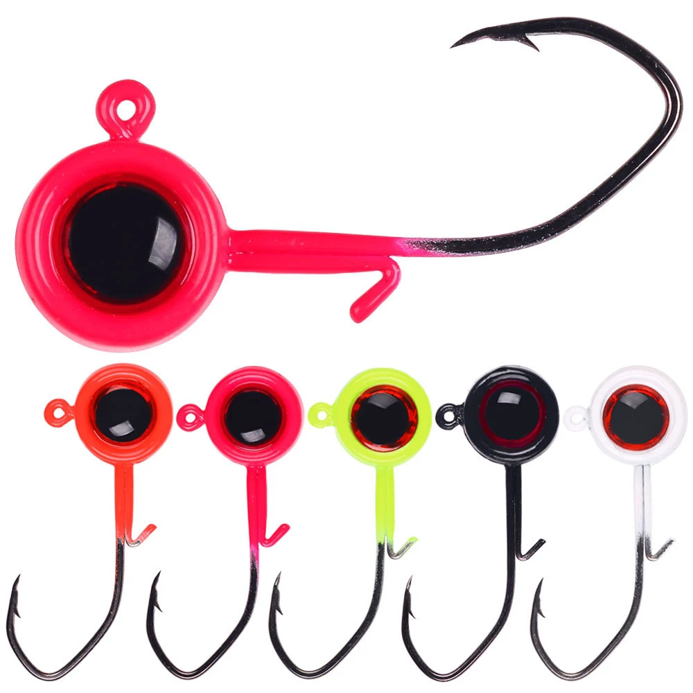 1/32oz 1/16oz 1/8oz Crappie Jigheads Hook 3D Eyes 5 Colors for Panfish Bass Walleye Trout Fishing Freshwater Fishing Tackles