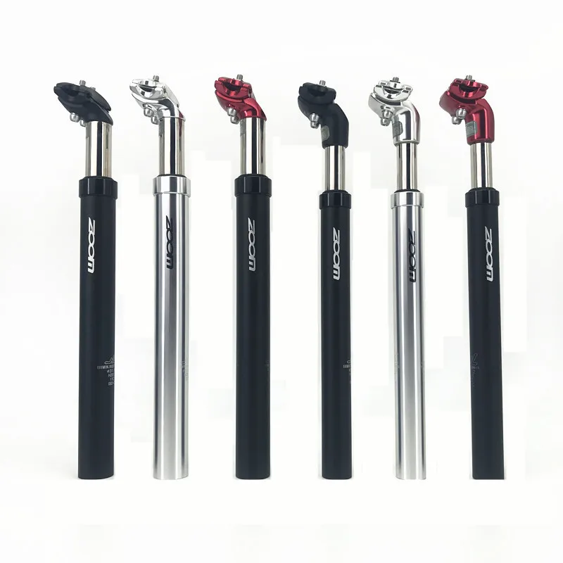 ZOOM Aluminum Alloy Bicycle Shock Absorbing Seat Post 27.2/31.6 X 350mm Bicycle Seatpost Black/Red/Silvery Bicycle Part