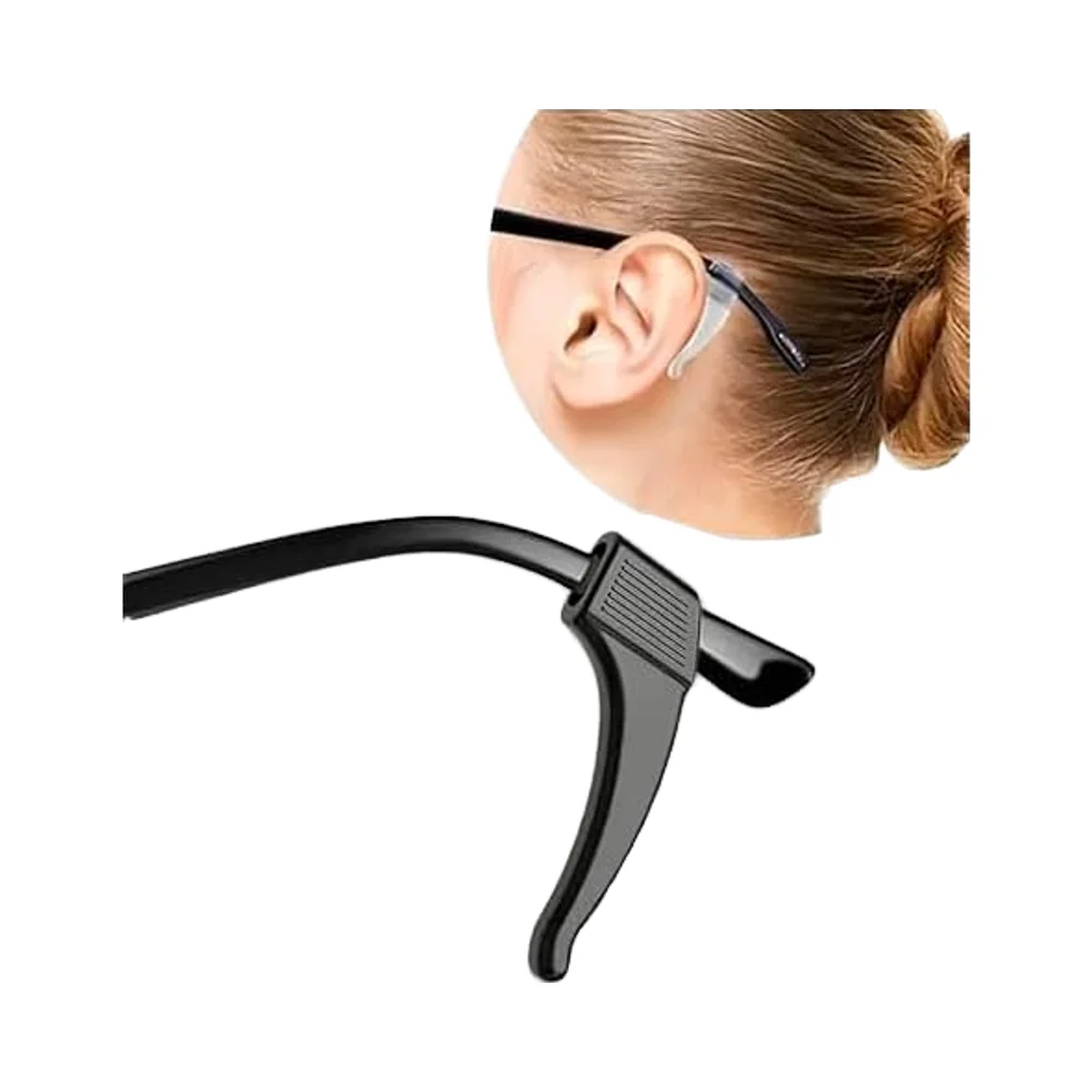 18mm X 6mm Black 3-Pad Anti-Slip Grip Lock Set Adjustable Eyewear Parts for Optimal Comfort