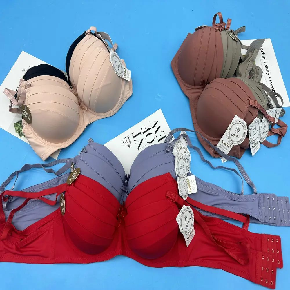 1.28 Dollar Model YWB102 Size 38- 44 Have Stock Push up Full-Coverage Thick Padded Cheap Underwire Bras With Foam