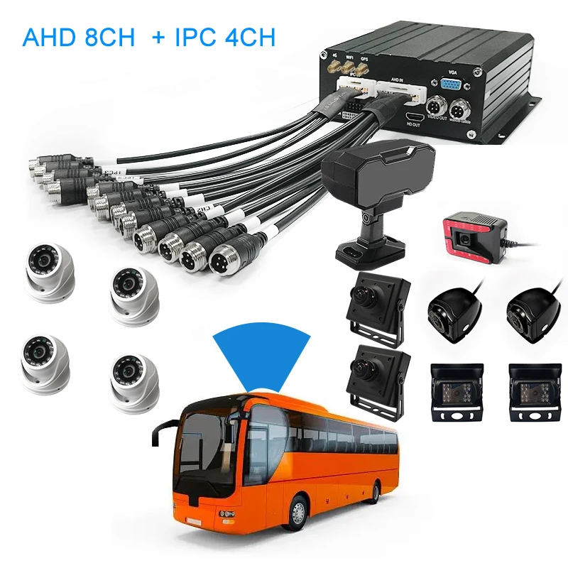 New Design 12CH Mobile Car DVR 1080P GPS Wifi 4G ADAS/DMS Digital Video Recorder Passenger Safety Driving Monitoring Systems