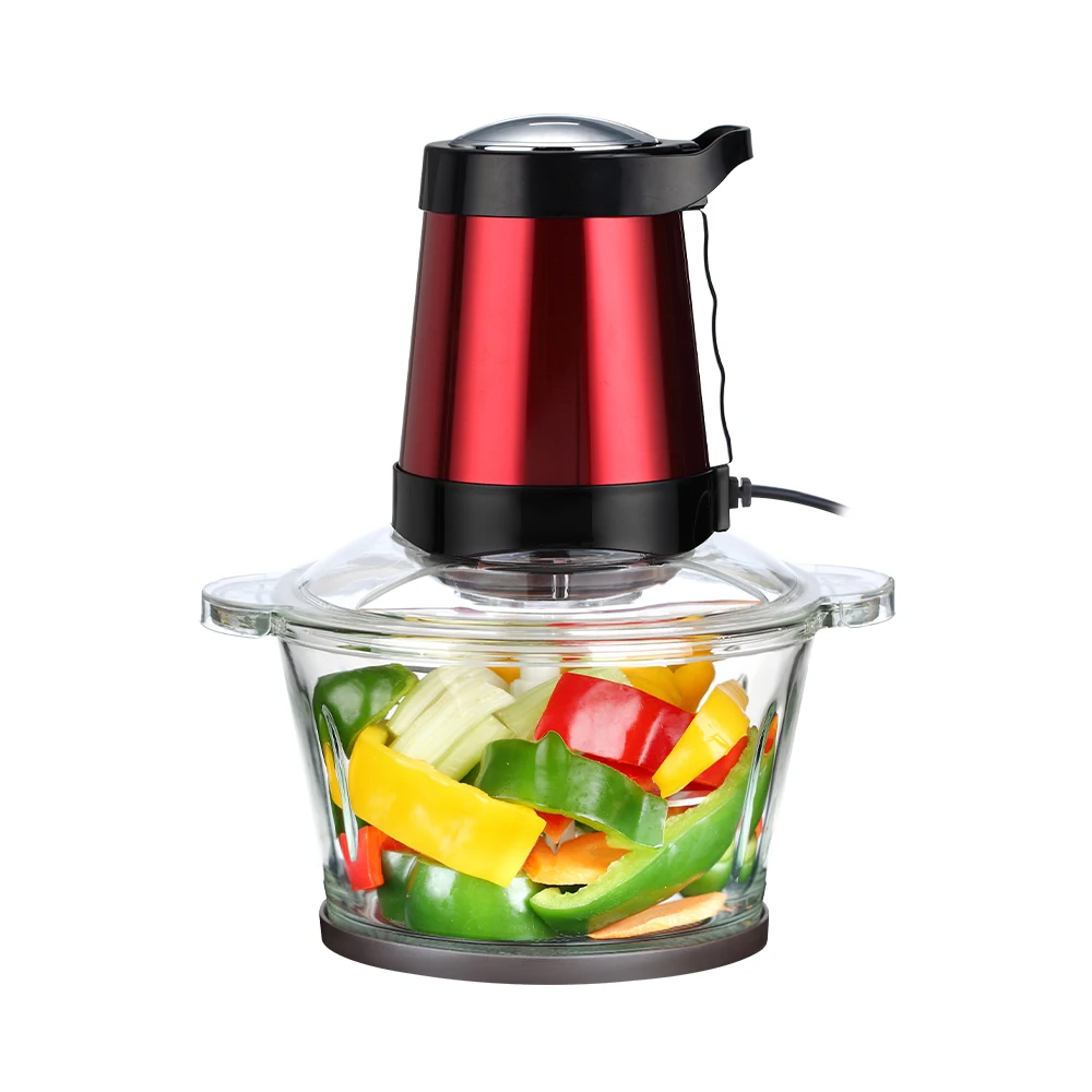 1.8L Stainless Steel Automatic Bowl Vegetable Chopper 2-Speed Control Multifunction Household Meat Grinder & Slicer