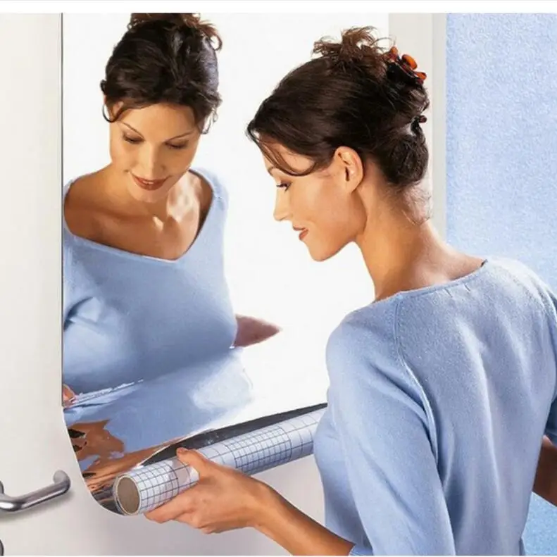 ZY0292C Amaon Hot Sell Mirror Wall Stickers 3D Acrylic PET Mirror Wall Decoration 0.2mm THK Removable Sticker