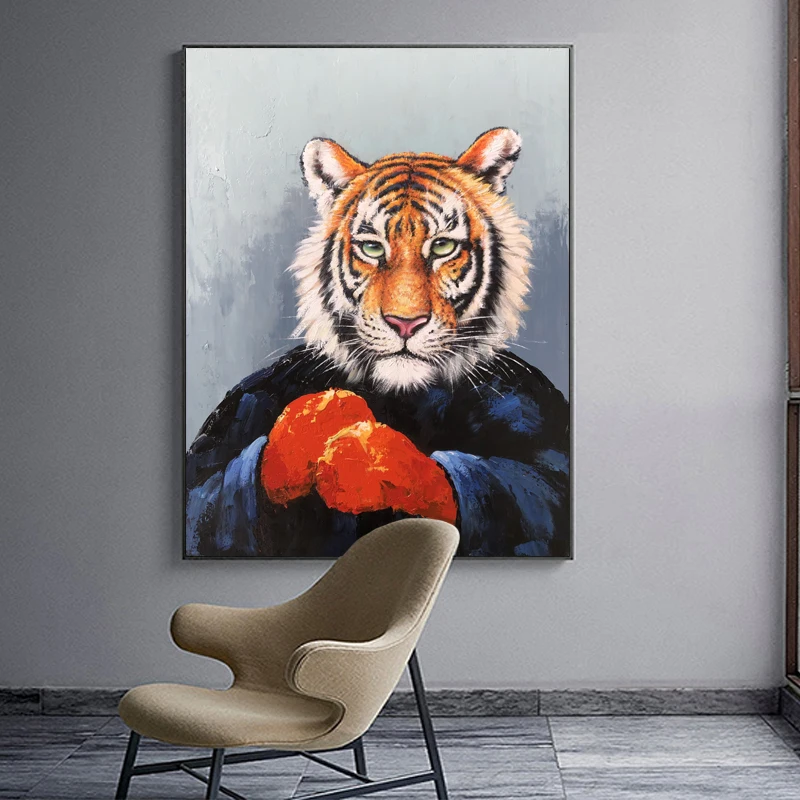 Zoo Pictures Modern Home Decoration Canvas Painting Artwork Creative Tiger Animal Oil Painting on Canvas Animal Picture