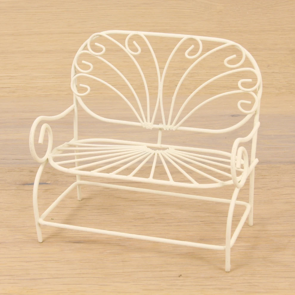 ZICOM Mini White Garden Bench Pouf 6 cm Height Decor Germany Model 9069-G1050-1