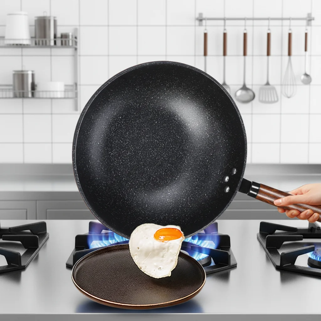 1.7mm Premium  Wok Pan Non-coating Durable Excellent Heat Conductivity Gas Induction Compatible Healthy Safe Cooking Wok