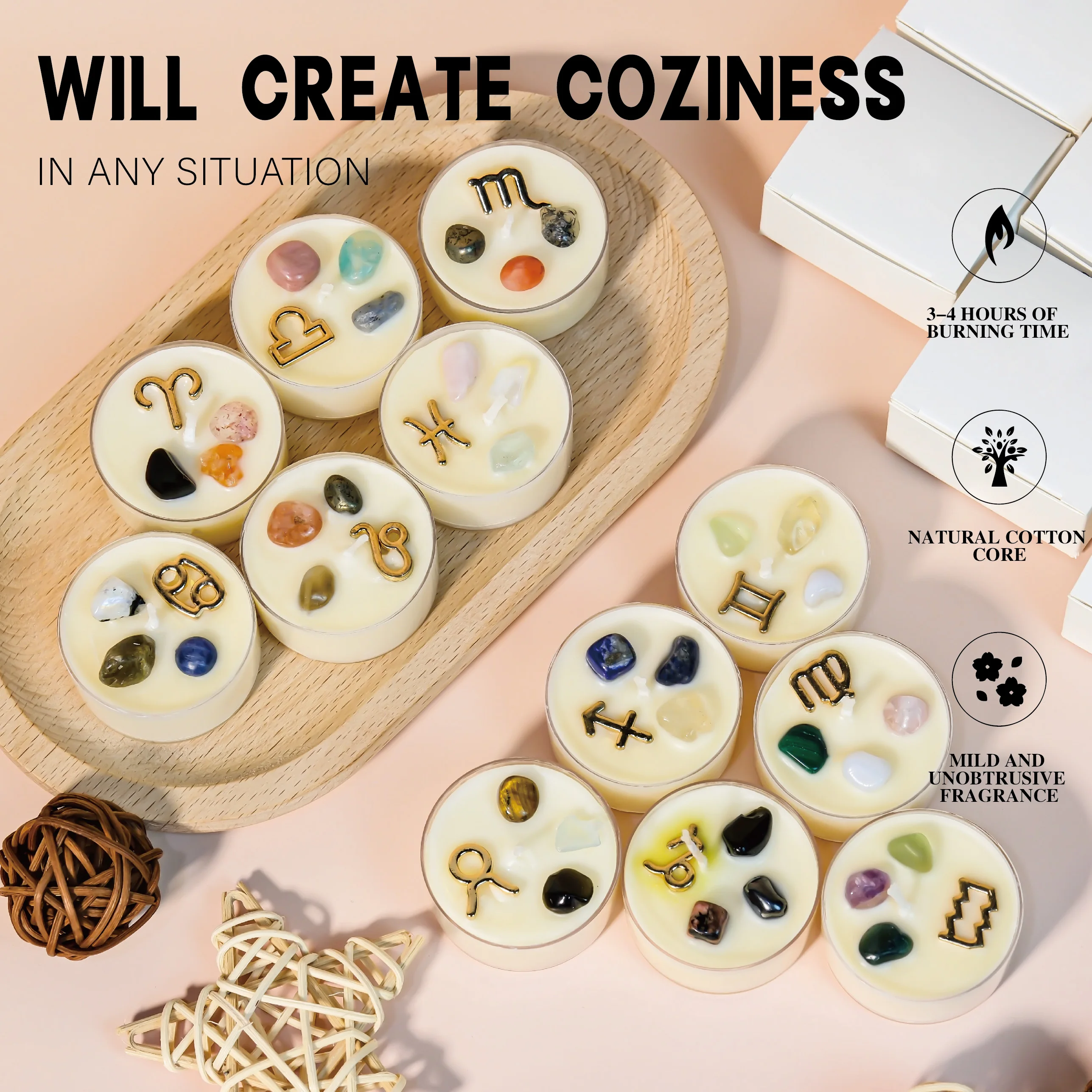 Wholesale Soy Wax Smokeless Eco-Friendly Organic Small Tea Lights for Yoga & Meditation Home Decoration Holiday Use