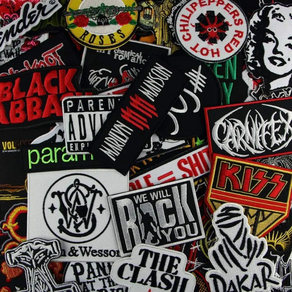 Embroidered Patches Manufacturer Custom Sew on Mixed Lot Patch Embroidery Badge Embroidered Rock Band Patches