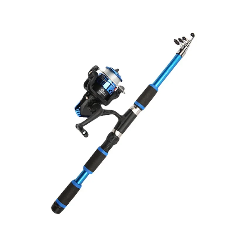 1.8m Ultra-Short Casting Telescopic Carbon Fiber Fishing Rod Spinning Reel Slow 60g EVA Saltwater Lure Set Stream River Fishing