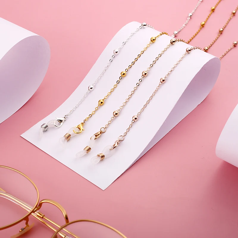 New Simple Multicolor Round Beads Eyeglasses Parts Beaded Chain for Eye Glasses Make Eye Eyeglasses Parts