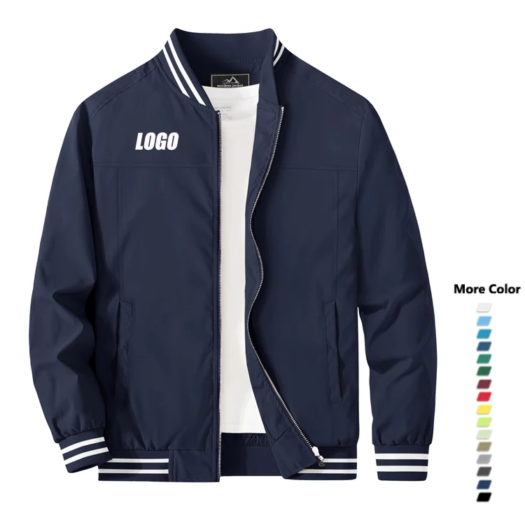 Spring Autumn Men's Outdoor Sports Motorcycle Wind Breaker Jacket Coats Lightweight Riding Pilot Jackets  Light  Bomber Jackets