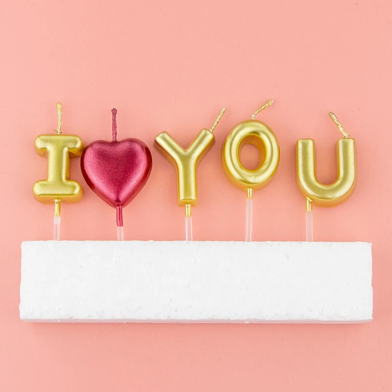 Wholesale Smokeless Birthday Candle With Red Letters Candles With Word Shape