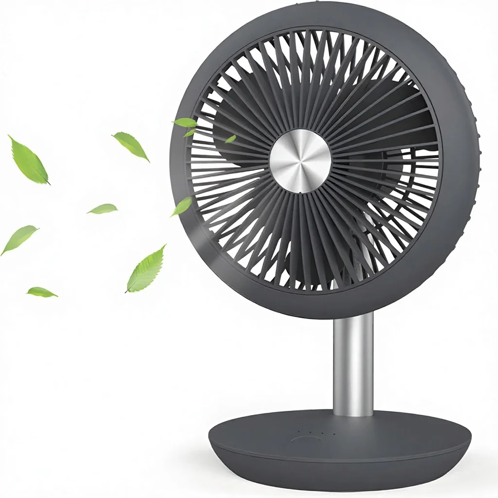 Zilan Very Quiet Wireless Table Fan 4000mAh Battery 4 Speed Levels 15 Hours Operation Portable 18cm Blade Diameter 5W Power