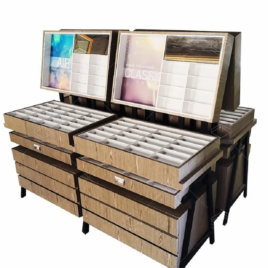Custom Factory-Made Eco-Friendly 120-Slot Optical Furniture Sunglasses Display Cabinet Modern Eyewear Boxes Zhiyun Brand Shop