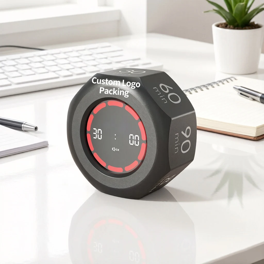 1 3 5 15 30 60 90 Minutes Pomodoro Timers Digital Kids Desk Learning Cube Visual Flip Gravity Sensor Countdown Kitchen Timer