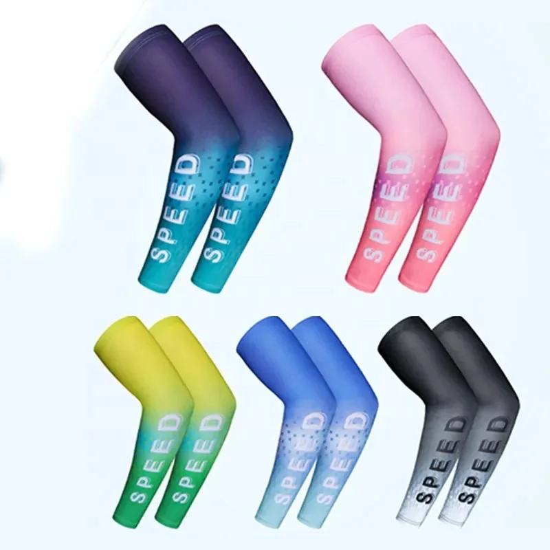 1 Pair Custom Logo Sports Cool Arm Sleeves Cycling Basketball Uv Protector Compression Arm Sleeve