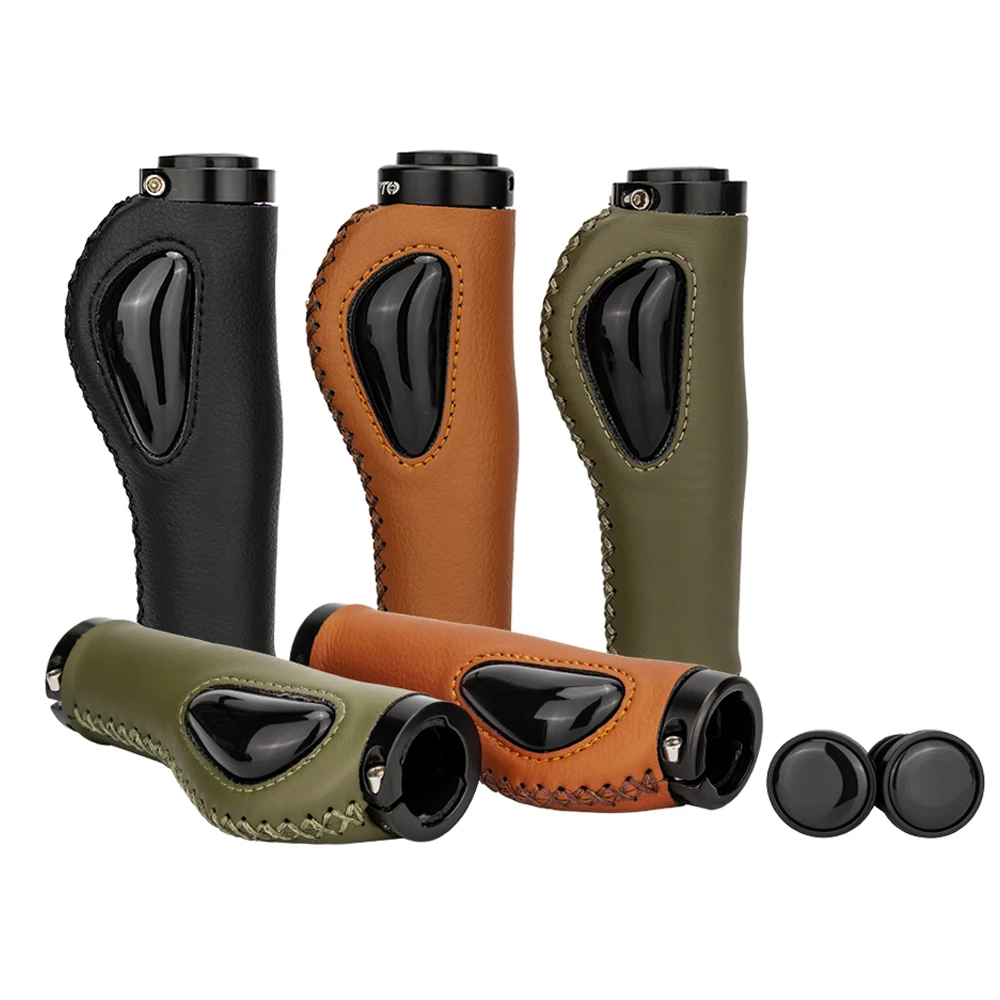 ZTTO Ergonomic Bilateral Lock Anti-Slip Bike Accessories Liquid Silicone MTB Handlebar Grip Leather Bicycle Grips Handlebar Tape