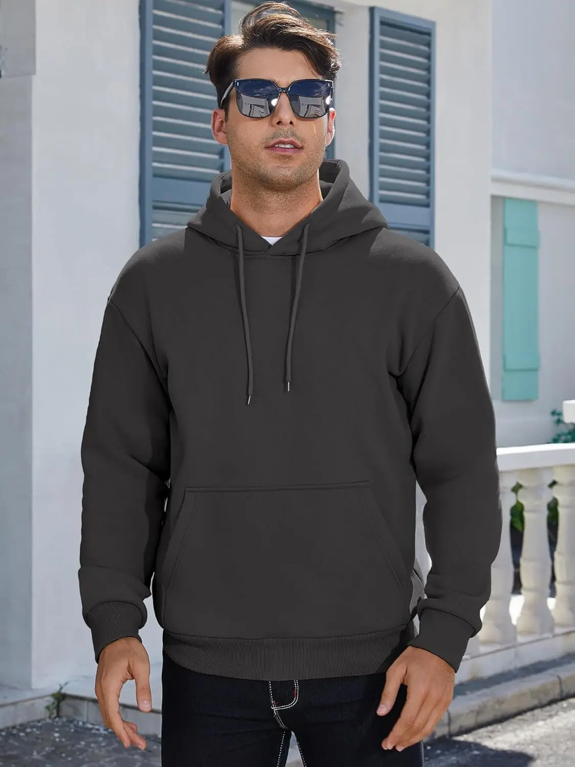 ZY Men's Casual Cotton Pullover Hoodie Long Sleeve Fleece Sweatshirt Custom logo Hoodie for Men