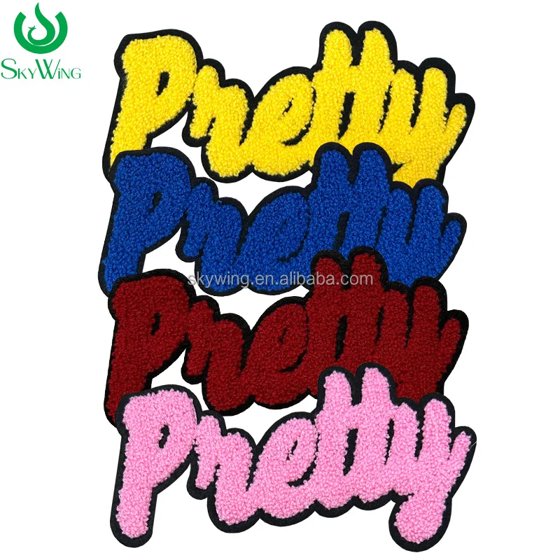 Different Colors Pretty Chenille Iron-On Patches Greek Sorority Clothing Accessories Embroidery Patch for Hats and Clothes