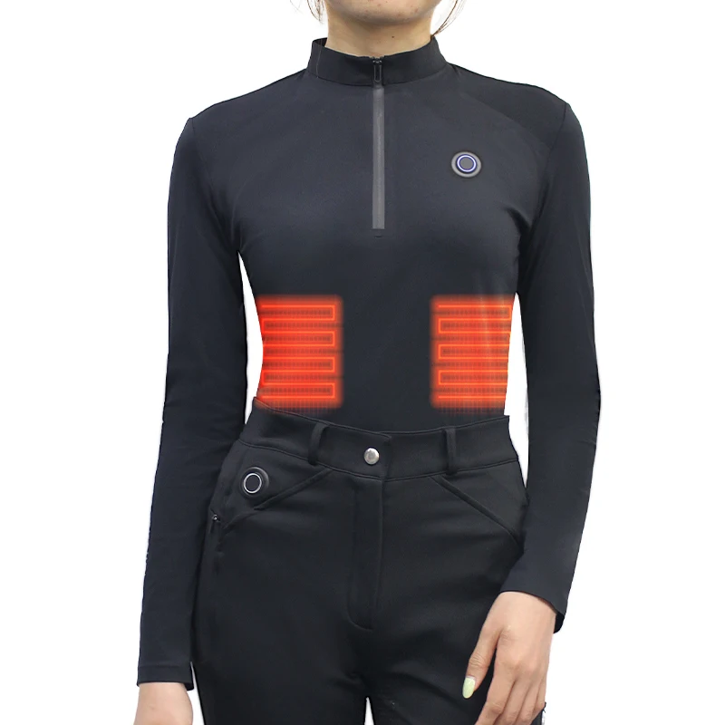 Winter Equestrian Cloth Women New Style Heated Equine T-shirts Long Sleeve for Horse Riding Heated Equestrian Top Heated Jacket