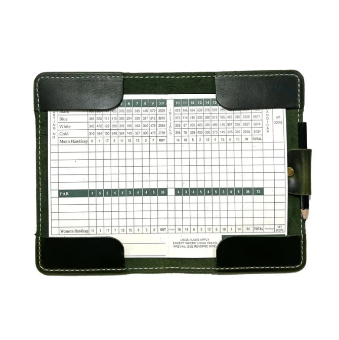 Pu Leather Portable Golf Scorecard Holder & Book Cover Handmade Christmas Gift for Golfer