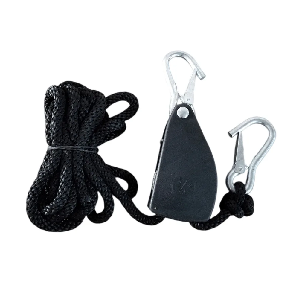1/2'' Heavy Duty Metal Gear Adjustable Rope Ratchet Pully Tie Down Light Lifters for Camping Tent Tighten Rope 500lbs