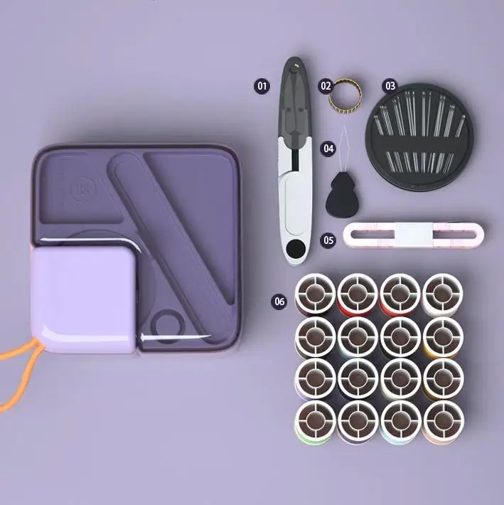 Portable Multifunctional Home Sewing Kit D&D Portable Multi-Functional Mini Sewing Kit Storage Box for Dormitory Storage