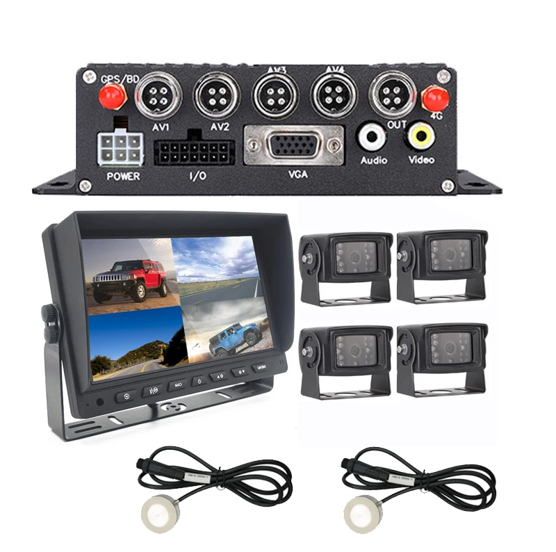 4CH Mobile DVR Fuel Monitoring System Safety Surveillance Vehicle MDVR with CCTV GPS 4G Fleet Tracking for Trucks