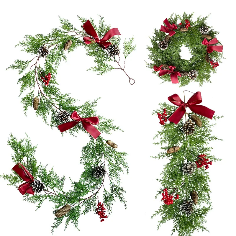 ZW240045 Luckygoods Hot Selling Christmas Pine Garlands and Wreaths for Home/Farmhouse Decorative Swags