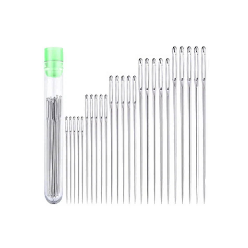 25pcs Large Eye DIY Craft Sewing Needles Stainless Steel Embroidery Thread Needle for Handmade Yarn Knitting Big Eye Needle