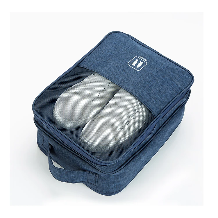 Wholesale Custom Polyester Waterproof Shoe Storage Bag Portable and Reusable Travel Shoes Organizer with Zipper Closure