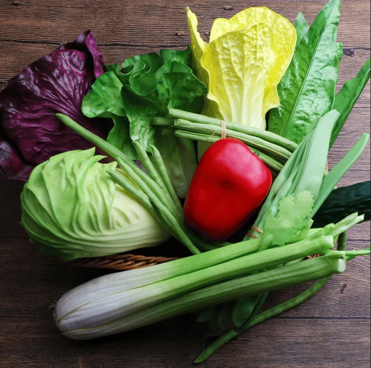 Wholesale FloDecor Model A2532 Artificial Vegetables Plastic Celery Eggplant Cucumber Garlic Real Touch for Kitchen Restaurant