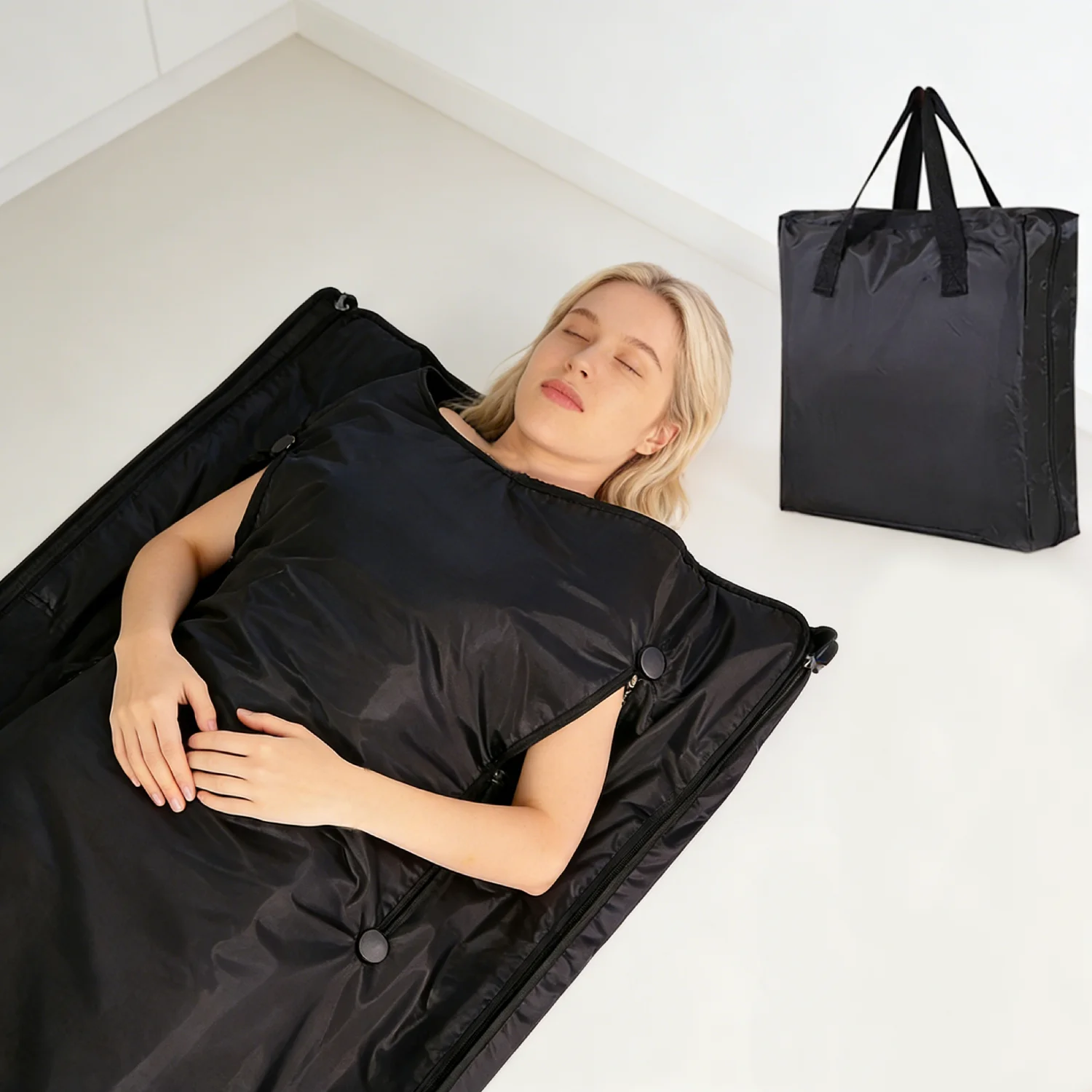 ZT Far Infrared Sauna Blanket Therapy Zipper Sauna Blanket for Home Spa Body Relax Personal Use Sauna Blanket with Arm Holes