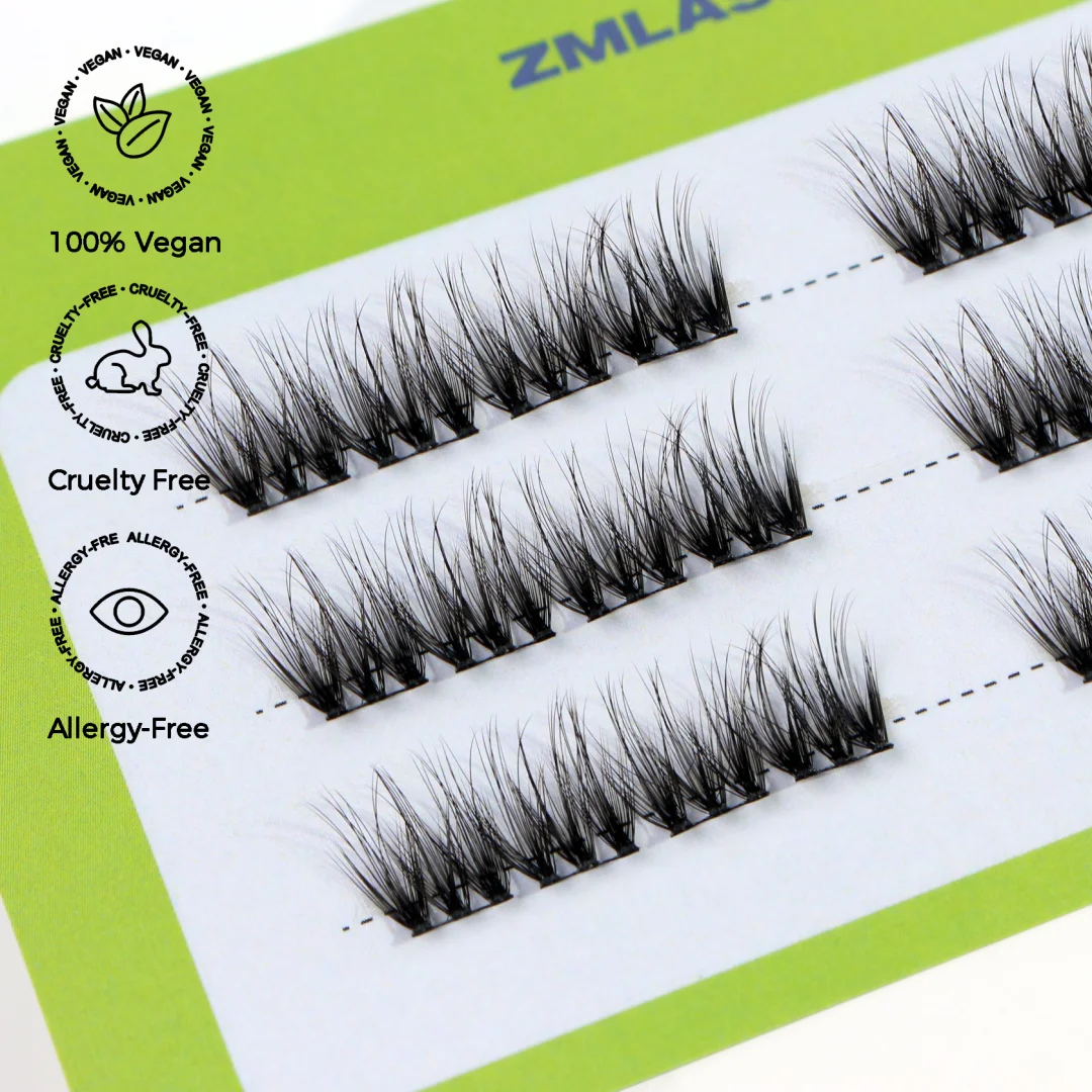 ZM High Quality Korean Ecological Fiber Fluffy Eyelash Clusters Wholesale 3D Fluffy Individual Diy Lash Clusters Kit