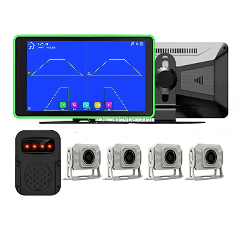 Portable Car Monitor FOUR External AHD Touch Screen 4-Channel Smart Blind Spot Detection Safety Driving Monitoring System