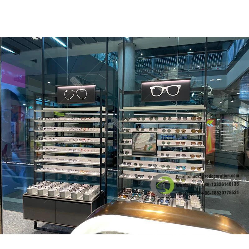 Custom Hot Sale Modern Sunglasses Display Stand Retail Countertop Eye Glasses Display Stand With Led