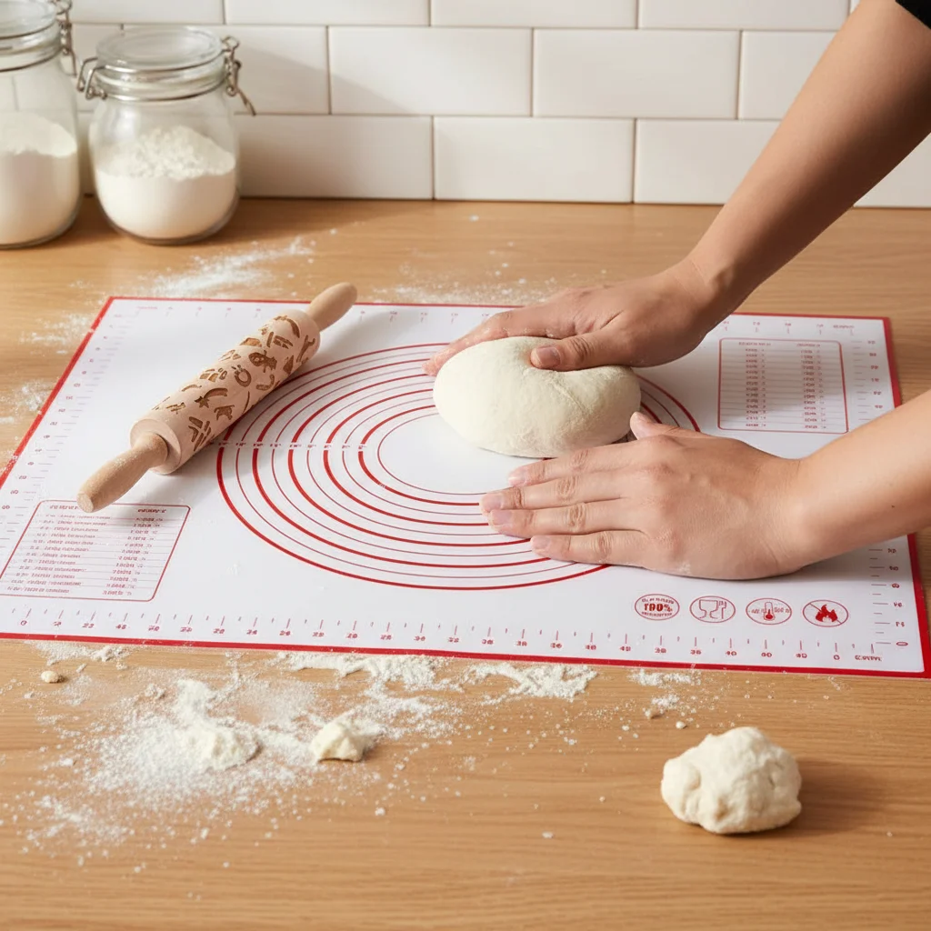0102  Kitchen Silicone Pastry Mat Non-stick Cloth Kneading Dough Mat Silicone Baking Mat