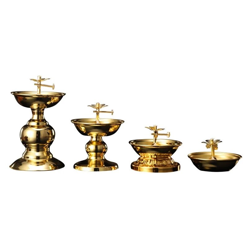 Yuantong Craft Modern Alloy Ghee Dimming Oil Lamps Factory Direct Supply Buddhist Temple Utensils Oil Dishes Ornaments Wholesale