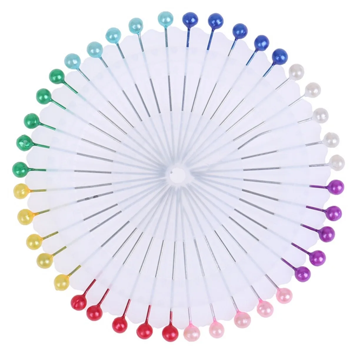 40pcs/set Round Pearl Head Needles Stitch Straight Push Sewing Pins For Dressmaking DIY Sewing  Tools Positioning