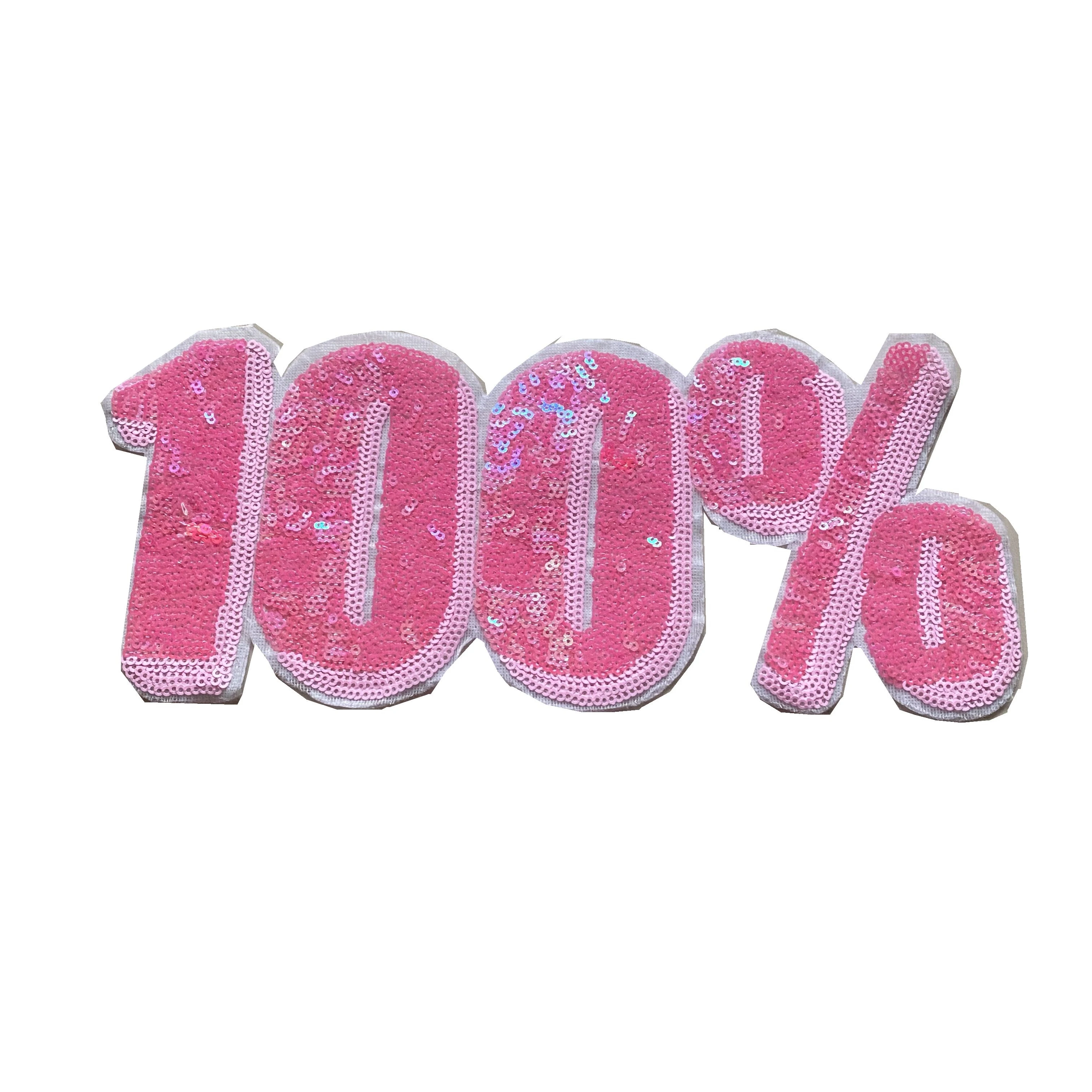 New Sequin 100% logo Patch Patch Can Be Ironed for Clothing Accessories, Jackets, Decorative Fabric Patches