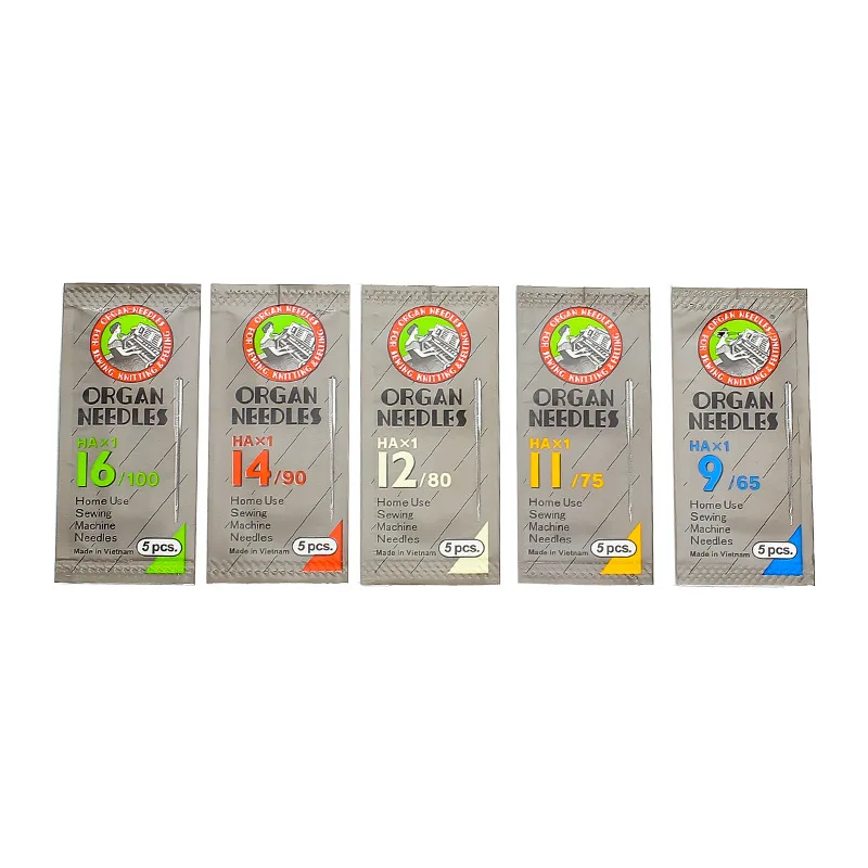 Universal Sewing Machine Needles Size 11/14/16, 5-Pack Organ Premium Needles for Household Multi-functional Sewing