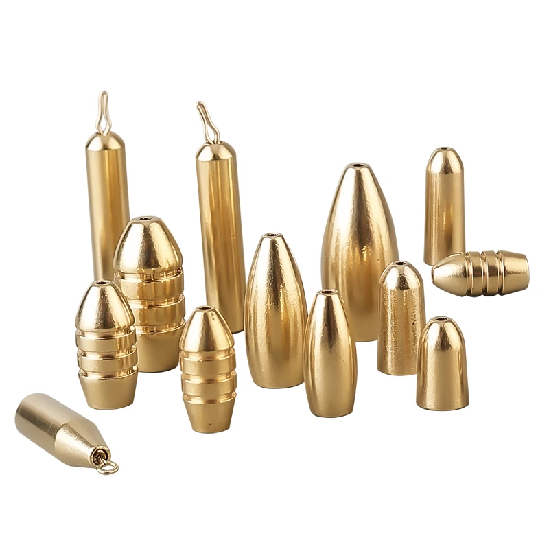 1.8g, 3.5g, 5g, 7g, 10g, 12g, 14g,17g, 21g Fishing Accessories Tackle Brass Copper Fishing Weight Bullet Fishing Sinker
