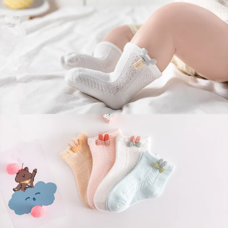 Wholesale Soft 0-1-3Y Cute Soft Cotton Infants Toddlers Socking Mesh Summer Baby Socks