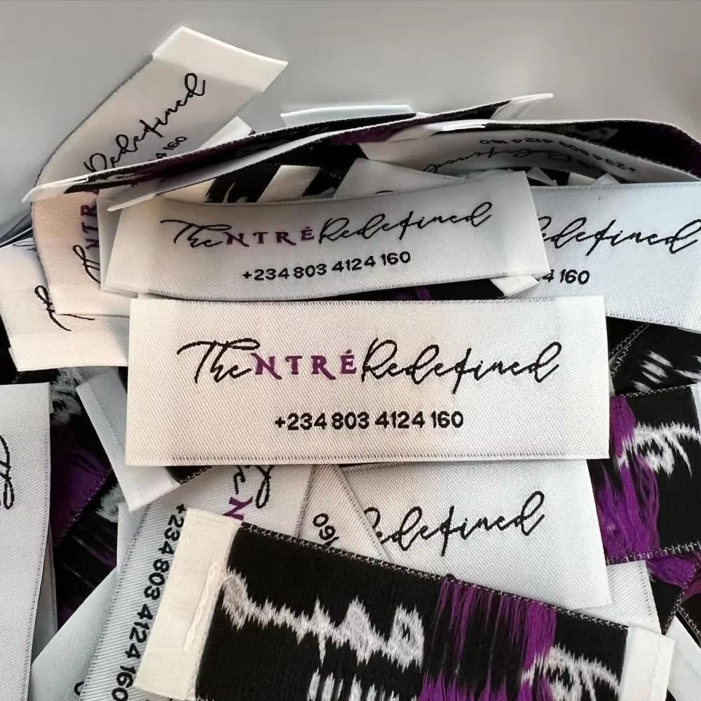 Polyester Custom Logo Garment Clothes Tags And Labels for Neck Tag