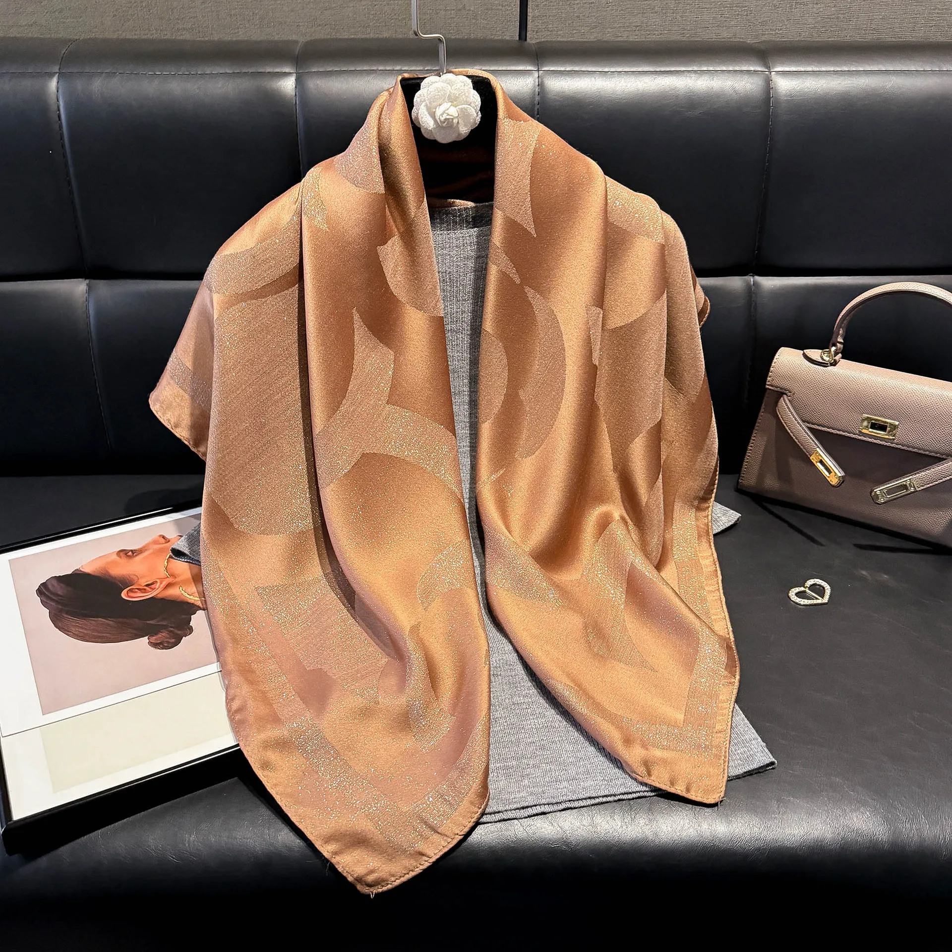 Zifeng OEM Spring Summer Casual Tencel Scarf Ladies Print Soft Silk Shawl
