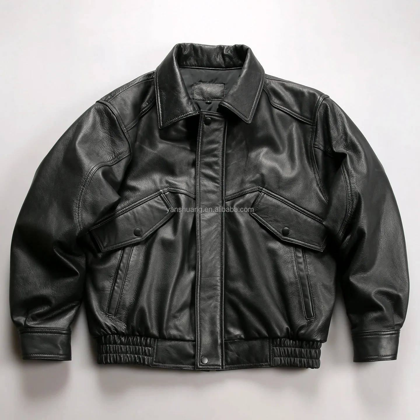 Winter Warm Cheap Casual Waterproof Windproof Black Men's Coat Goat Leather Coat Leisure Real Leather Down Jackets