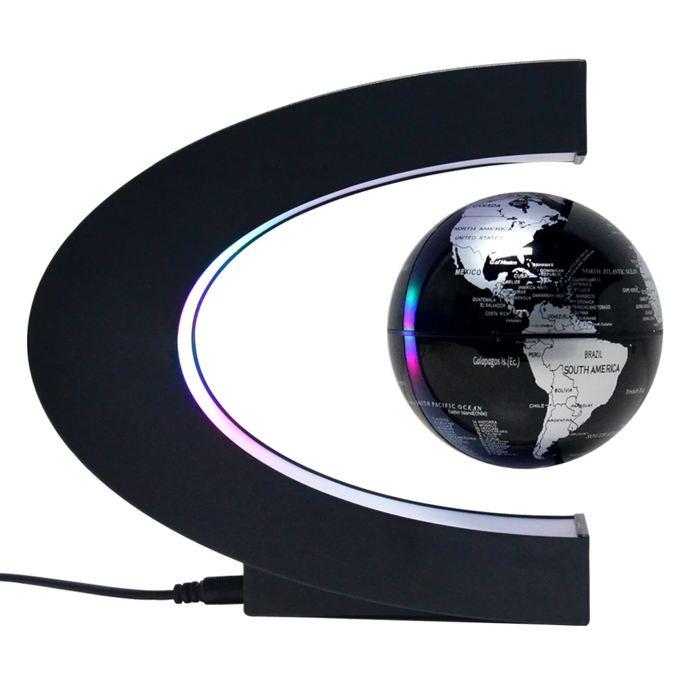 #1 Recommend C Shape Magnetic Floating Globe,Changeable Led Light Levitation World Map