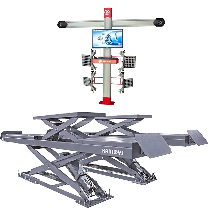 One Stop Full Set Workshop Garage Equipment in Guangzhou High Quality Wheel Alignment and 4 Post Car Lift Full Set